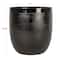 Hello Honey® 12" Black Coastal Embossed Textured Stoneware Planter